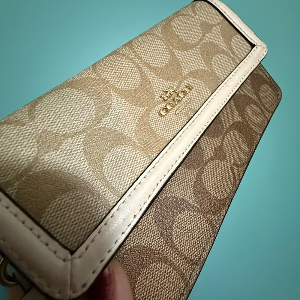 Coach Canvas Wristlet with Python-Embossed Interior Convertible Crossbody Option